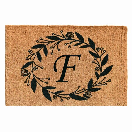 Monogram Door Mat, Black, Natural, 24 in W x 36 in L